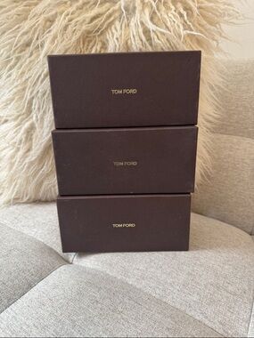 Tom Ford Brown Boxes with Gold Logo